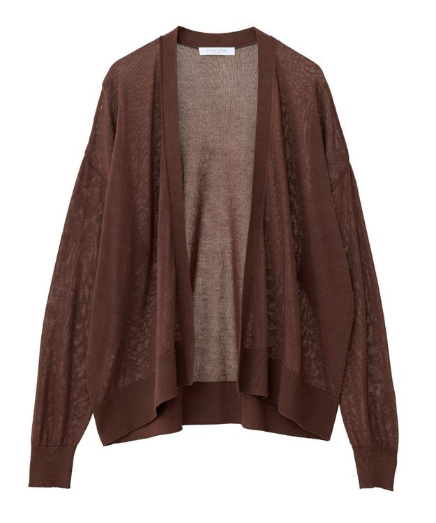 Green Parks 接触冷感ゆったりカーディガン Brown