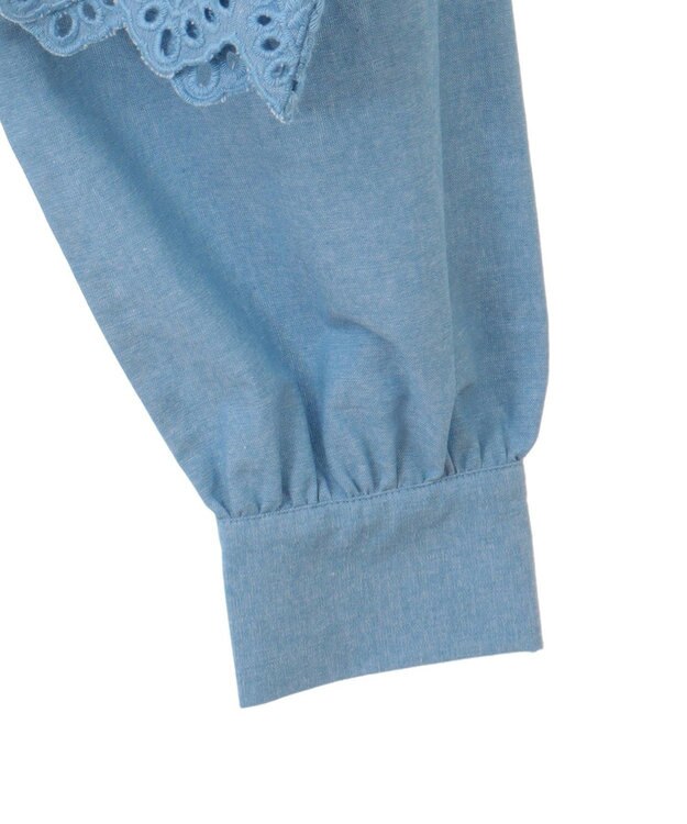 earth music&ecology スカラップトリムシャツ Blue