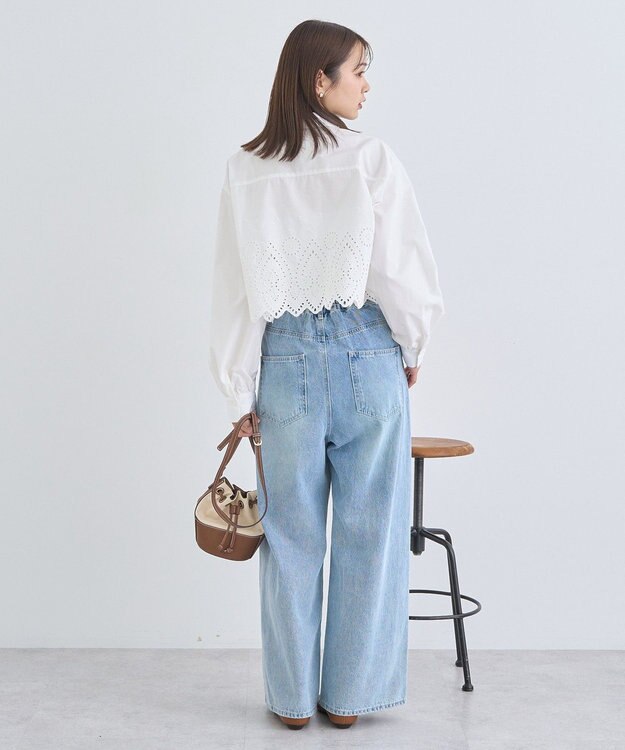 earth music&ecology スカラップトリムシャツ Off White