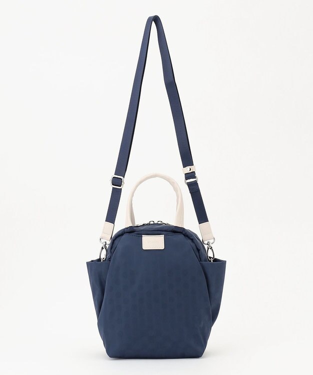 Y'SACCS はっ水ドットジャカード　ショートハンドル付き　軽量2wayショルダー ネイビー