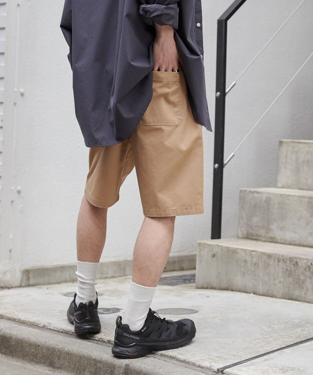 WEGO 【ユニセックス着用ITEM/ウエストゴム】リラックスイージーショーツ ベージュ