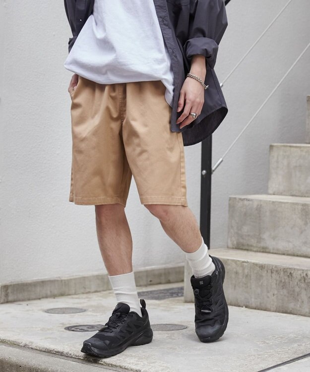 WEGO 【ユニセックス着用ITEM/ウエストゴム】リラックスイージーショーツ ベージュ