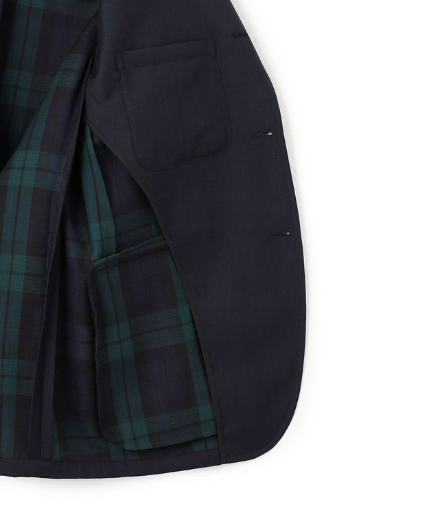 J.PRESS MEN 【SHACKET】ブラックウォッチ サマーダブルフェイス ジャケット ネイビー系