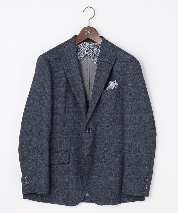 JOSEPH ABBOUD 【キングサイズ・通気性/清涼/軽量/ストレッチ】クールピケストレッチジャケット ネイビー系3
