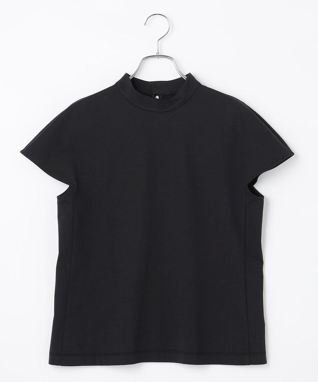 #Newans 【ANSWER for シティライフ】乾燥機対応！ハイネックフレンチスリーブカットソー ブラック系