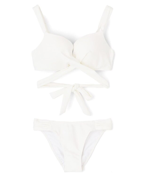 San-ai Resort（三愛水着楽園） 【WEB限定商品】ワコール共同開発 ノンワイヤーなのにぷっくり美胸を作る【ダブルアップ】　クロスビキニ M1/M2/L1　　【San-ai Resort（サンアイリゾート）】 ホワイト
