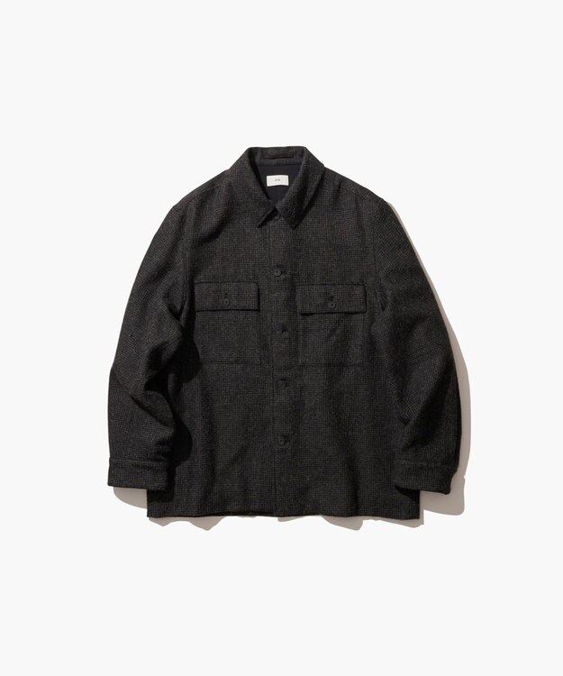 ATON ALPACA HOUND TOOTH | CPOジャケット - UNISEX CHARCOAL GRAY