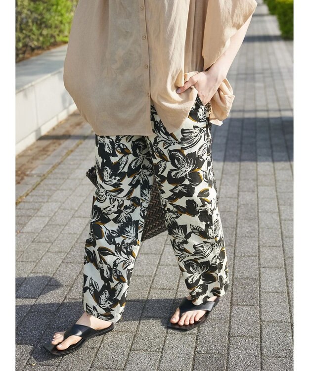 CRAFT STANDARD BOUTIQUE インド綿アソート柄イージーパンツ Ivory