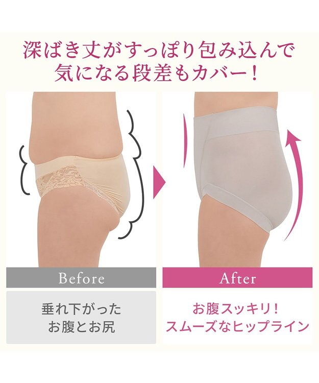 BRADELIS New York 【BRADELIS NewYork peace】綿混楽々ハイウエストショーツ24 シェルグレージュ