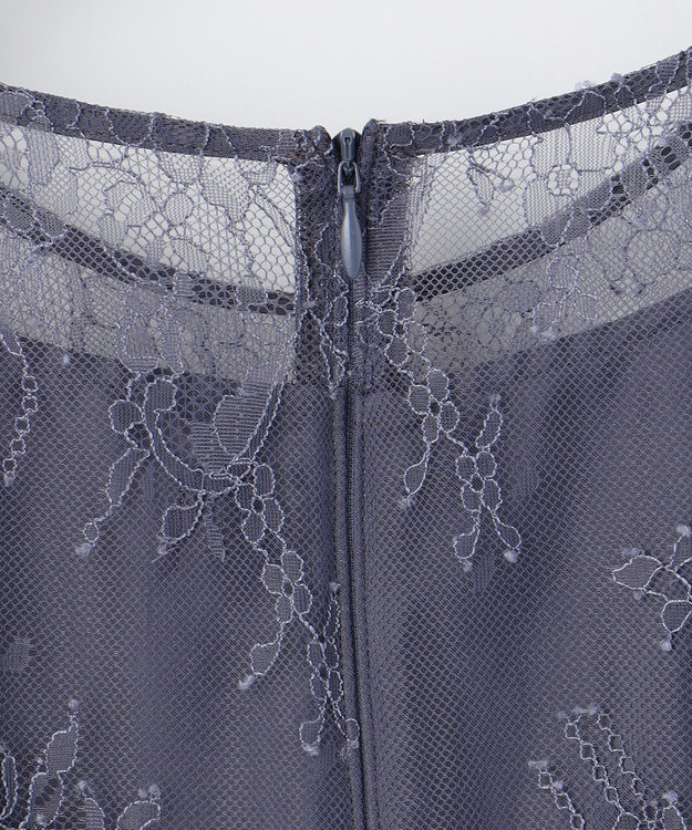 ANY SIS 【Lily Calin】クラシックナローレース ドレス スモーキーブルー