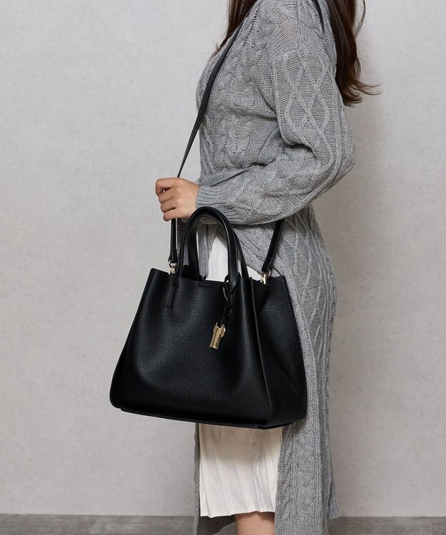 style code 【8/26入荷】【MERCURYDUO/マーキュリーデュオ】アオリワークハンドバッグ ブラック