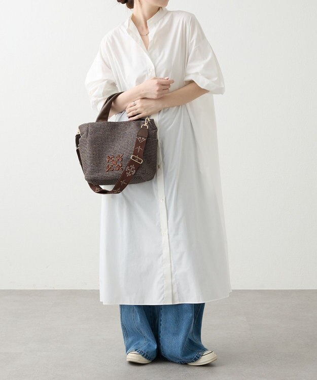 russet ナイロンラフィア2WAYトートバッグ(CE-1711) D.Brown