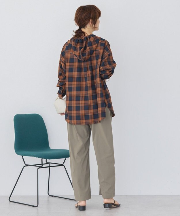 AMERICAN HOLIC チェックフードシャツ Navy