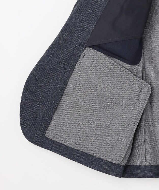 JOSEPH ABBOUD 【キングサイズ・通気性/清涼/軽量/ストレッチ】クールピケストレッチジャケット ネイビー系3