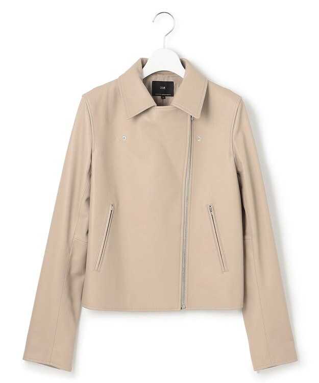 23区 ラムレザー ライダース ジャケット モカ