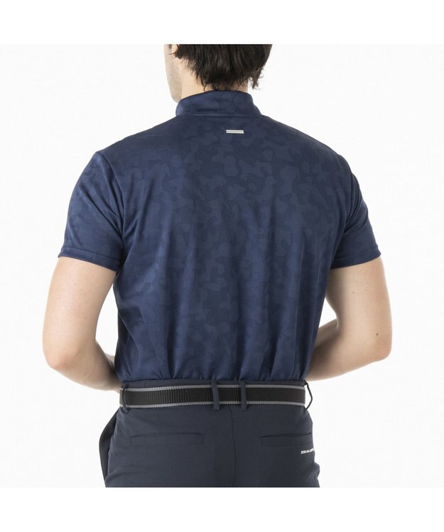 ZERO HALLIBURTON エレガントカモ柄ジャガードモックネックTシャツ ZHG-M5S8b 82957 ネイビー