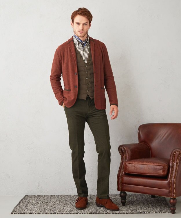 JOSEPH ABBOUD 【インナーダウン対応】2WAYストレッチダウンベスト ダークブラウン系