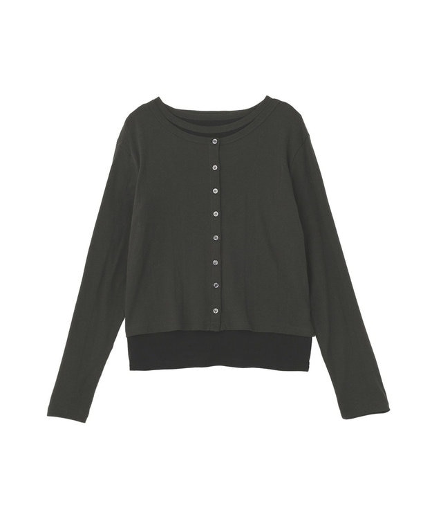 AMERICAN HOLIC 【２点セット】リンガーＴシャツ＋カーディガン Black