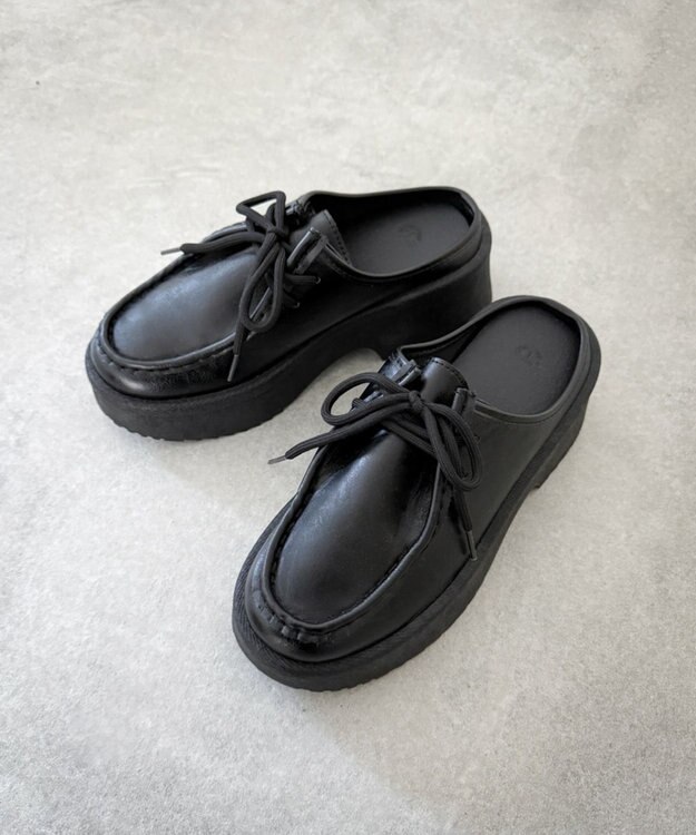 WEGO レースアップデザインサボ ブラック