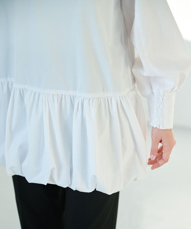 #Newans バルーンヘムブラウス ホワイト