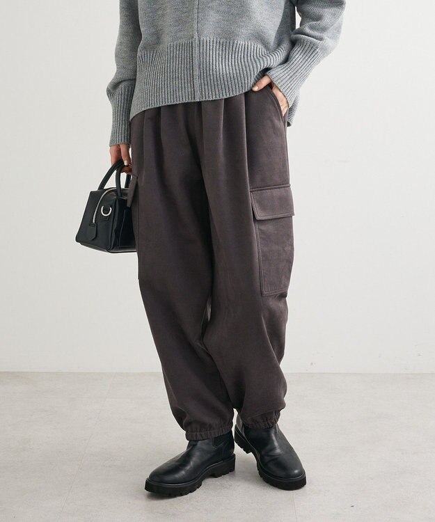 Green Parks スウェードカーゴパンツ Charcoal Gray