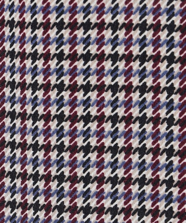 J.PRESS LADIES デシンハウンドトゥースプリント ブラウス ネイビー系