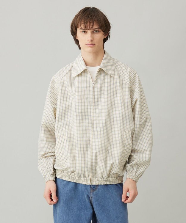 UNFILO MENS コットンライク ブルゾン ベージュチェック