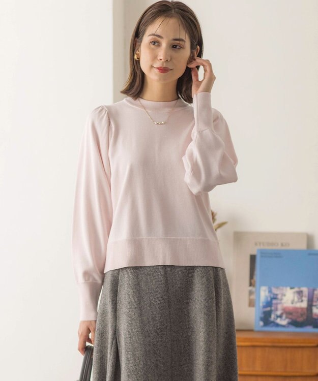 組曲 【WEB限定】ELENAスパンコールバックパール ニット ピンク系