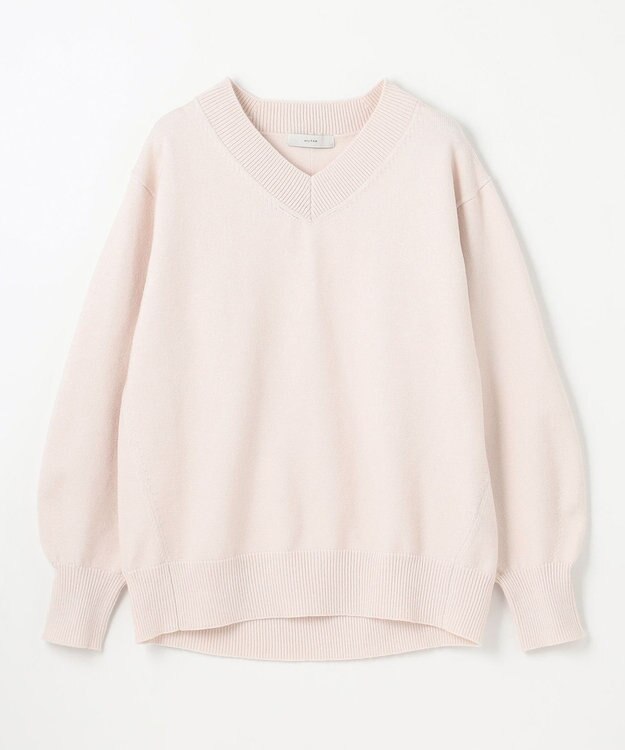 ANY ボリュームスリーブＶネックニット オイスター