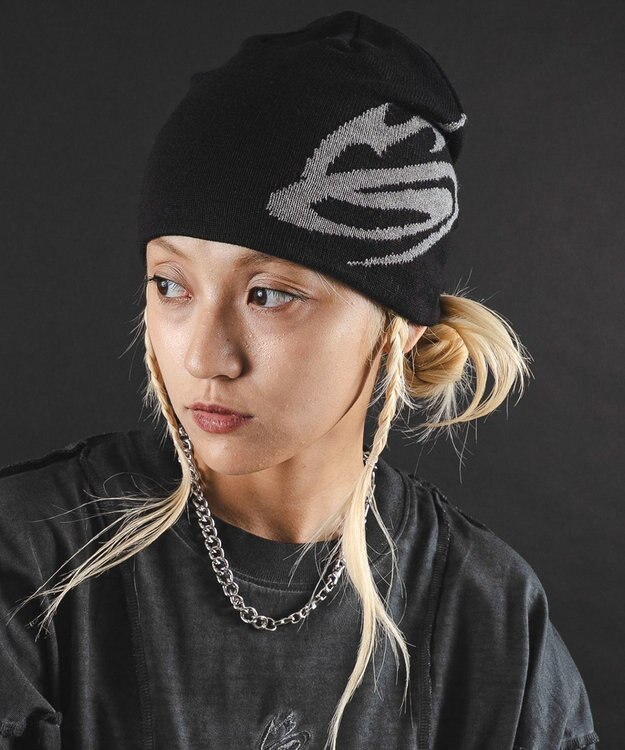 WEGO 【ユニセックス着用ITEM】MA55IVE　ロゴシングルニットワッチ ブラック