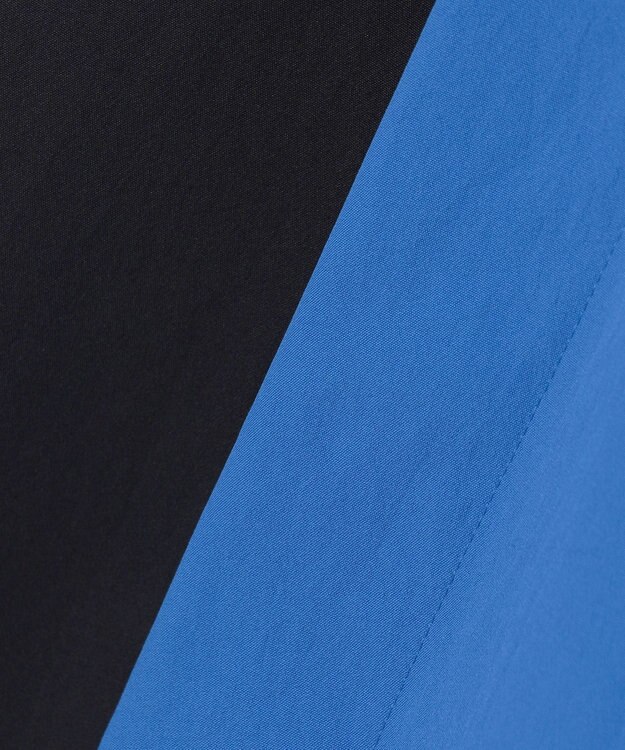 ICB 【接触冷感・UVカット・洗える】RENUソフトタイプライター バイカラーワンピース ブルー×ブラック系