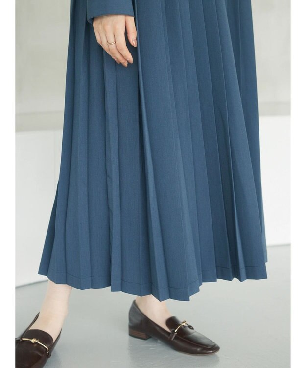 Green Parks armonia．プリーツシャツワンピース Gray