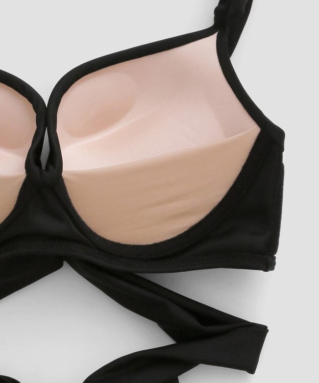 San-ai Resort（三愛水着楽園） 【WEB限定商品】ワコール共同開発 ノンワイヤーなのにぷっくり美胸を作る【ダブルアップ】　クロスビキニ M1/M2/L1　　【San-ai Resort（サンアイリゾート）】 ブラック