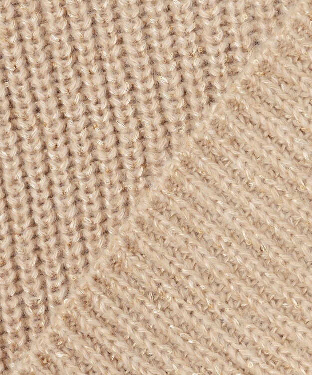 23区 L 【洗える】スパンコールバルキー クロップド ニット ベージュ系