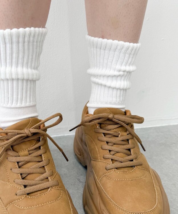 WEGO サポート付き無地リブソックス ホワイト