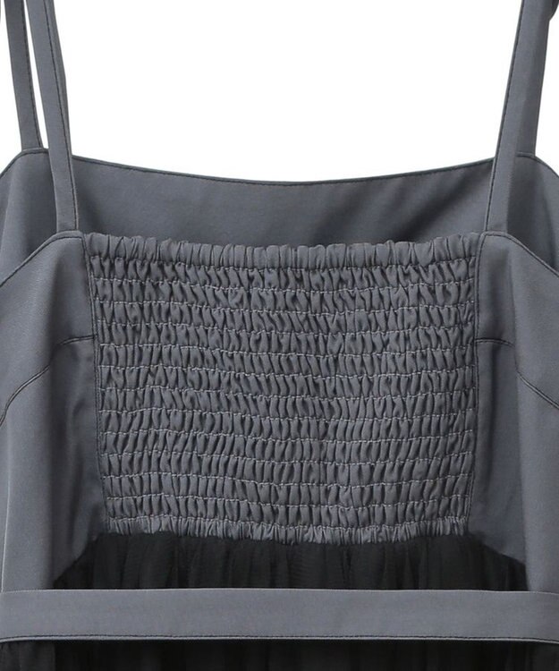 Green Parks ・ＥＬＥＮＣＡＲＥ　ＤＵＥ　チュールドッキングワンピ Charcoal Gray
