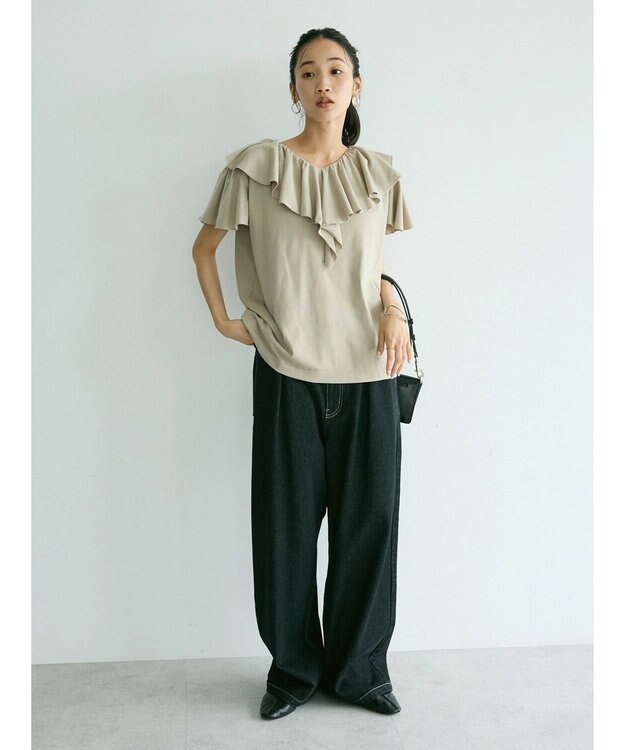CRAFT STANDARD BOUTIQUE フリルデザインTee Gray Beige
