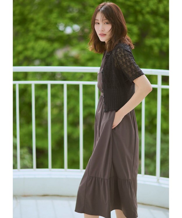 TOCCA 【星風まどかさん着用】SPIDER LACE KNIT レースニットカーディガン ブラック系