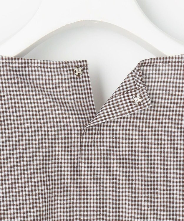 J.PRESS LADIES S リネンminiチェック プルオーバー ブラウス ブラウンギンガム系