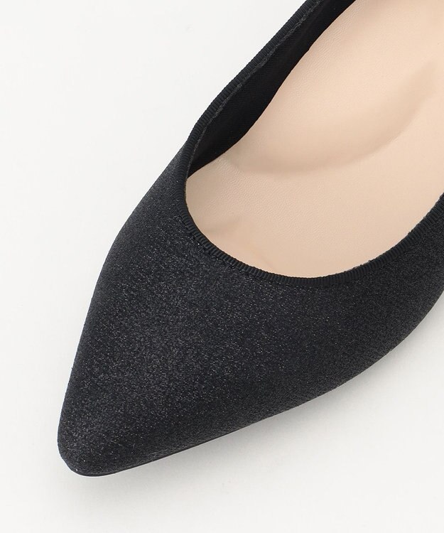 ANY SIS 【23.0cm~24.0cm】ラメローヒール パンプス ブラック