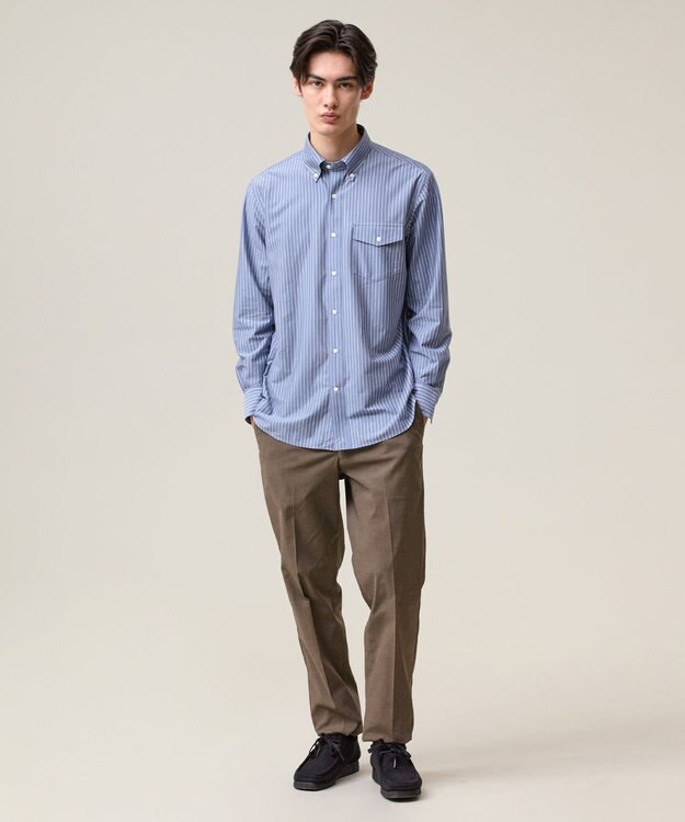 J.PRESS MEN 【KANEMASA JERSEY】ストライプボタンダウン シャツ ダルブルー系1