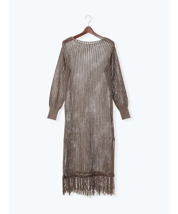 Te chichi フリンジメッシュニットワンピース《2025Autumn catalog vol.2 item》 モカ