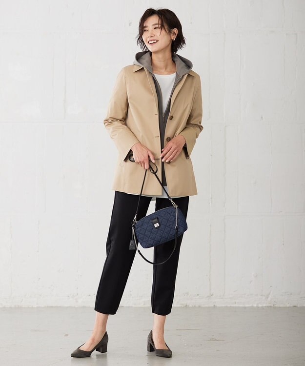 J.PRESS LADIES L 撥水ツイル ステンカラー ショート コート ベージュ系