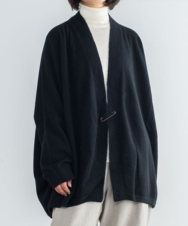 muuc 〈希少な素材〉〈高級15.5マイクロン長極細メリノウール100%〉〈ユニセックス〉ウルグアイウールのジャケットカーディガン ブラック