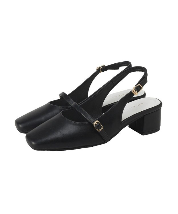 earth music&ecology 【予約】ベルトミュールパンプス ブラック