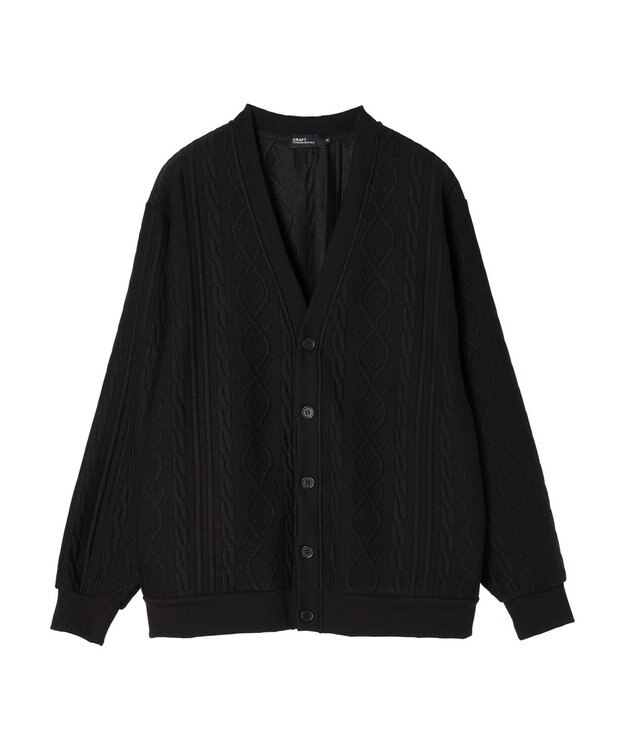 CRAFT STANDARD BOUTIQUE ケーブル柄カットカーディガン1 Black