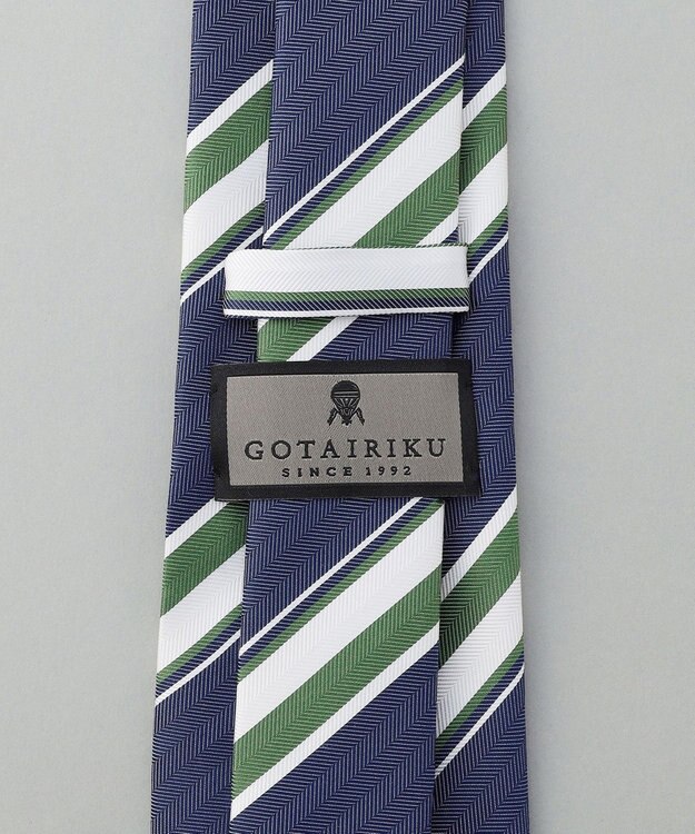 GOTAIRIKU GOTAIRIKU別注【日本製】シルク ネクタイ_レジメンタル柄 ネイビー系1