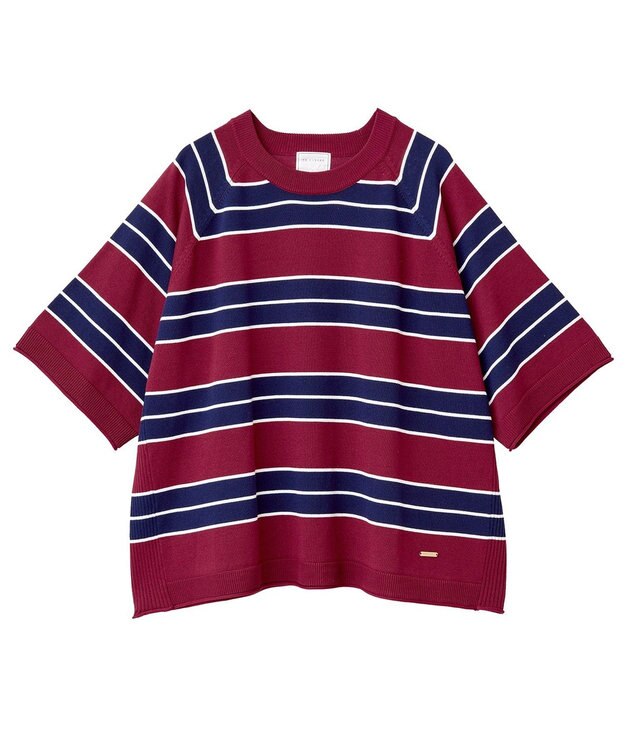 Green Parks トレーナー風ニットプルオーバー Border