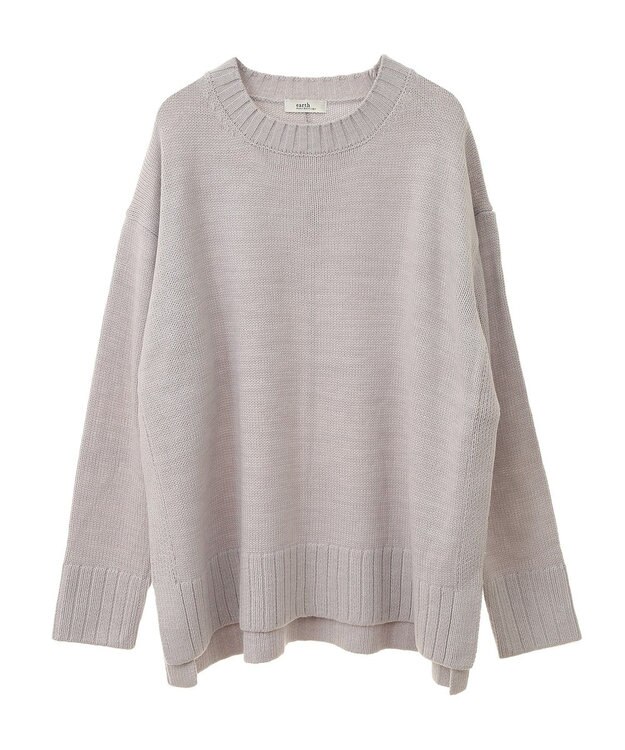 earth music&ecology ウォッシャブルスリットチュニック Gray Mixture