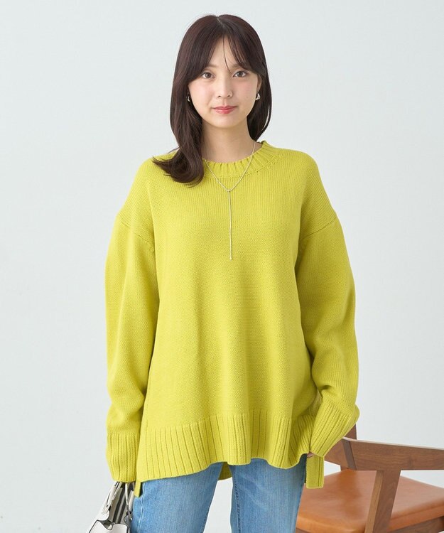 earth music&ecology ウォッシャブルスリットチュニック Yellow